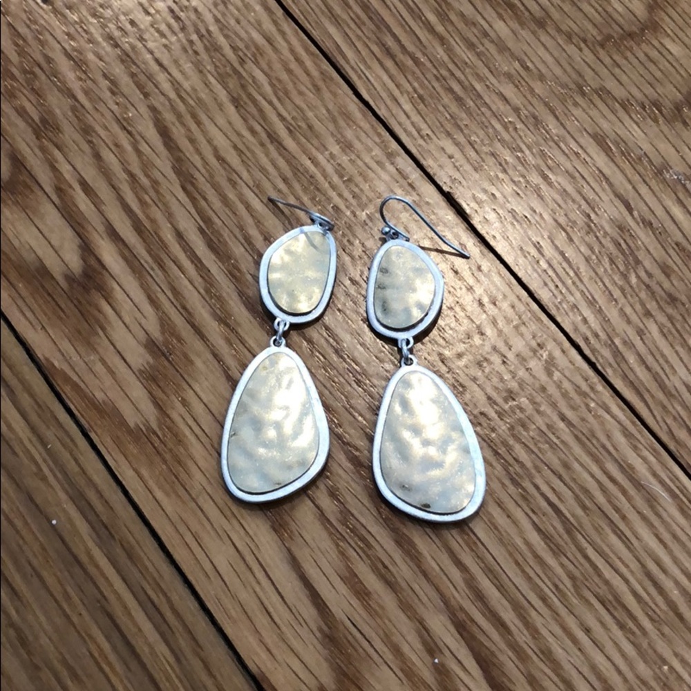 Beautiful Gold and Silver Dangle Abstract Earrings